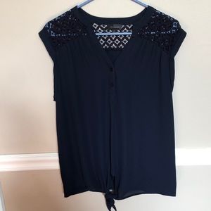 The Limited Navy Sleeveless Blouse